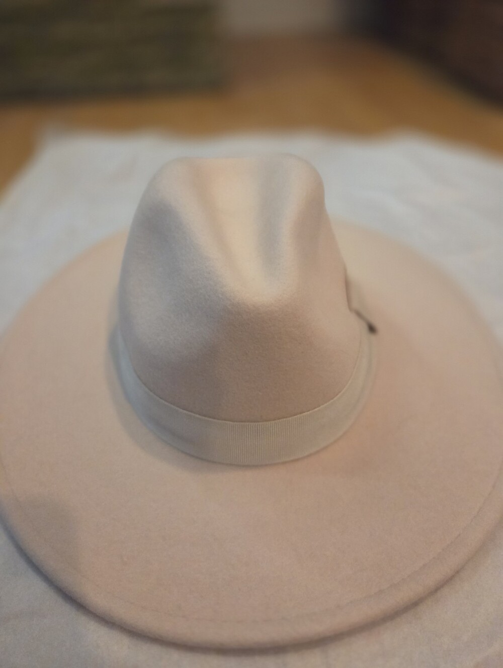 Madewell x Biltmore Cream Wool Felt Wide Brim Fedora Hat Size S/M